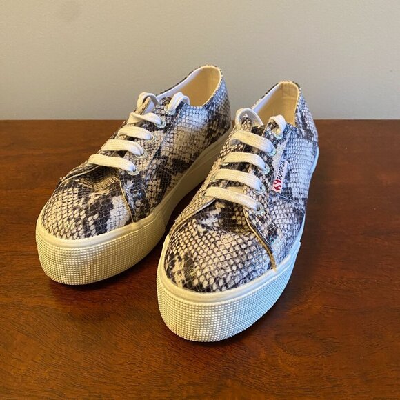 Superga Snakeskin Platform Sneakers - Picture 1 of 5